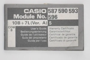Orologio Libretto d'istruzione Casio Italiano 587 590 593 596 Ver A Orologeria - Imagen 1 de 1