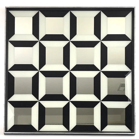 Mid Century Modern Verner Panton Style Optical Illusion Diamond Pop Art Mirror Cover