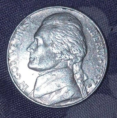 1997p Jefferson Nickel  MINT MARK ERROR, LETTERS OVERLAPPING IN UNITED - Image 1 of 3