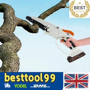 6" Cordless Mini Chainsaw Handheld Small 550W Electric Chain Saw w/ Battery - Picture 1 of 21