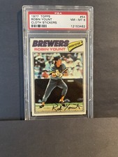 1977 Topps Baseball Cloth Sticker Robin Yount #54 (PSA 8) HOF