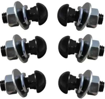 (6) Pernos de parachoques delanteros/traseros negros premium para camioneta Chevy C10 47-87 "cúpula alta" Foto 1 de 4