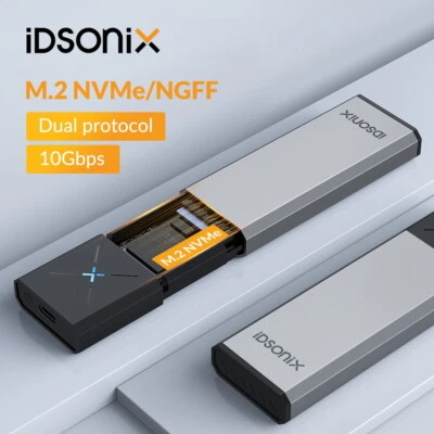 IDSONIX M.2 NVMe PCI-E SSD To USB 3.2 Type-C Enclosure Case Converter Adapter For Gamer