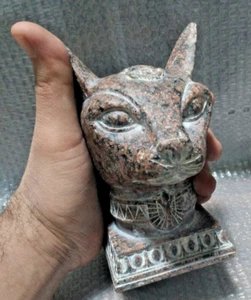 Großkopf Göttin Bastet Katze Isis ANTIK ÄGYPTISCH Statue schwerer Granit... - Bild 1 von 5