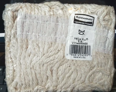 Rubbermaid Value Pro #16 切割端棉湿拖把头 3 件装 V11600WH00 — 第 1/3 张图片