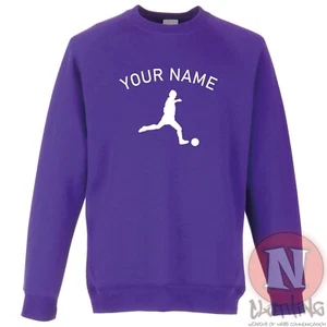 Personalised Football sweatshirt Children kids soccer league - Just add name - Picture 1 of 13