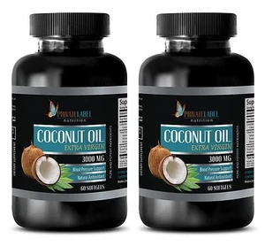 Weight Loss - Top Grade COCONUT OIL 3000mg - hair skin nails vitamins -2 Bottles - Picture 1 of 12