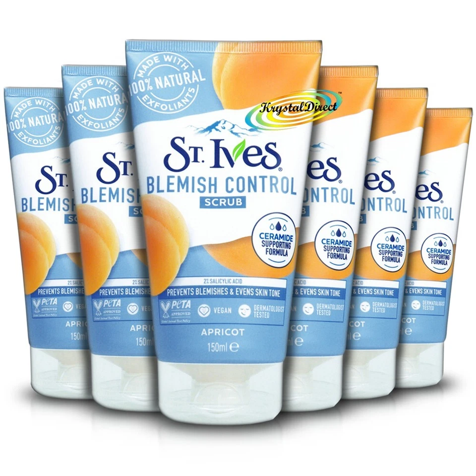 6x St.Ives Blemish Control Natural Apricot Cleansing Face Scrub 150ml Oil Free - Image 1 of 1