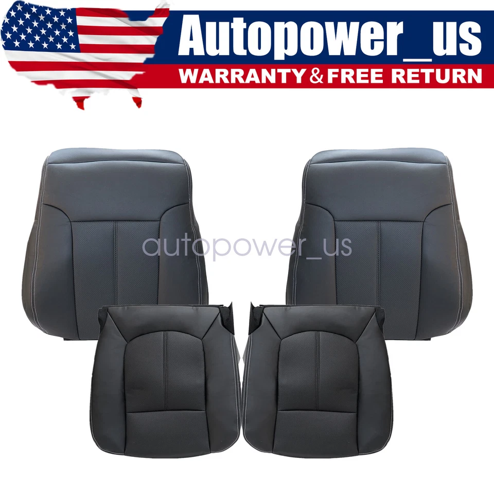 Replacement For 2011-2016 Ford F550 Super Duty Front Perforated Seat Cover Black Foto 1 de 4