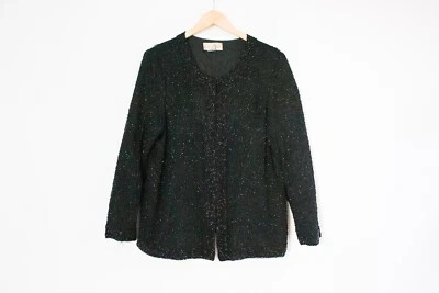 Laurence Kazar New York | Vintage 80’s Black Long Sleeve Bead Blazer | Size XL - Image 1 of 4