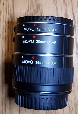 Movo Photo AF Macro Extension Tube Set for Canon 12mm, 20mm & 36mm - Image 1 of 4