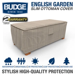 Budge English Garden Slim Patio Ottoman-Coffee Table Cover | Multiple Sizes - Picture 1 of 12