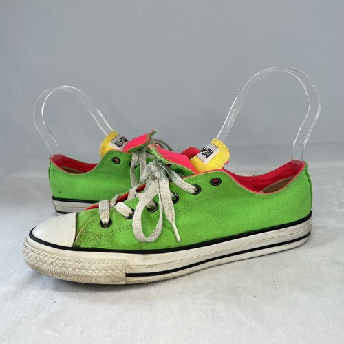 Chuck Taylor Converse All Star Junior taglia 6 verde fluo brillante rosa
