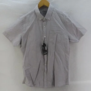 Connor Casual Shirt Mens Adult Size Small Grey Short Sleeve Button Up - Picture 1 of 13