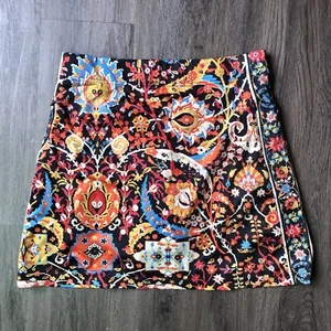 Gretchen Scott Skort Size M Orange Floral Paisley Stretch Tennis Golf Athletic - Picture 1 of 7