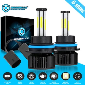 6-sides 9007 HB5 LED Headlight High Low Beam Bulbs 6500K Super Bright Conversion - Picture 1 of 22