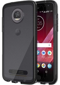 Tech21 Black Smoke EVO Check Anti-Shock Case TPU Cover for Motorola Moto Z2 Play - Picture 1 of 9