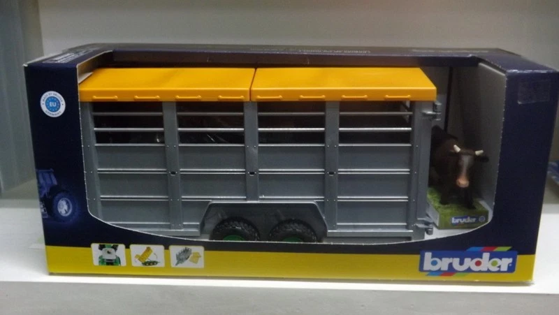 Bruder Rimorchio per Bestiame con 1 Mucca 1 16 02227