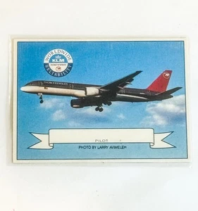 Tarjeta de información de colección Northwest Airlines Boeing B-757 KLM promoción piloto avión avión - Imagen 1 de 2