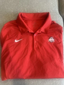 Ohio State Buckeyes Nike Polo Men’s XXL Red Dri-Fit Golf Activewear Golf 2XL - Picture 1 of 8