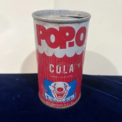 1968 Pop-O Cola Soda Can Clown Circus United Grocers 12 oz. Lata de refrigerante vintage - Imagem 1 de 4