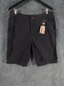 Fat Face Shorts Mens W32 Black Navy Chino Casual Cove Flat Front Pockets Comfort - Picture 1 of 10
