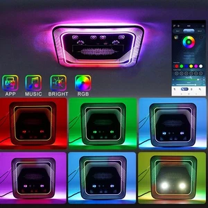APP RGB Roof Dome Light Lamp Car Music Control Atmosphere Interior Ambient LED - Picture 1 of 18