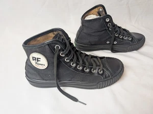 Scarpa da corsa PF Flyers The Sandlot Center Hi unisex M6/W 7,5 o 8 sneaker nera - Foto 1 di 8