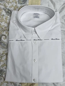 Brooks Brothers White Long Sleeve Button Down Dress Shirt Mens 14 New With Tags - Picture 1 of 17