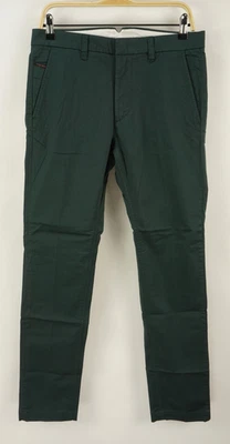 New Diesel Driver Chino Pants Men's 29 x 31 Blue-Green Twill Cotton Stretch Flat - Image 1 of 4