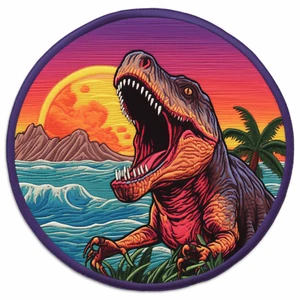 Dinosaur Patch Iron-on Applique Prehistoric Badge T rex Raptor Allosaurus - Picture 1 of 12