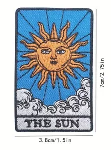 The Sun Tarot Karte Gothic Patch Punk Biker Emo Hexe bestickt Aufbügeln Aufnäher - Bild 1 von 2