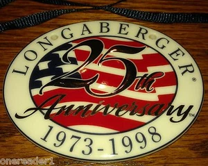 Longaberger 1998 Collectors Club 25th Anniversary Ceramic Tie On -  NEW IN BOX - Picture 1 of 3