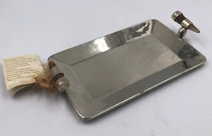 Vintage Alpaca Silver Serving Tray Alpaca Horn Handles Babel Corp. Andinia - Picture 1 of 11