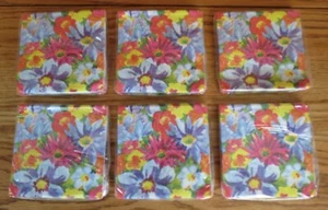 Vintage Blumen Papierservietten Lot 16 ct Getränk Mittagessen Amerikanische Grüße USA - Bild 1 von 8