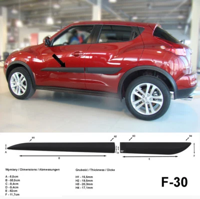 Seitenschutzleisten schwarz für Nissan Juke SUV Kombi ab Baujahr 2010- - Bild 1 von 3