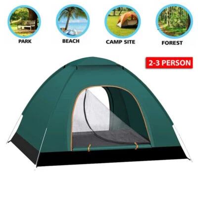 2-3 Person Pop Up Tents Waterproof Windproof Instant Tent for Camping Hiking USA - Image 1 of 4