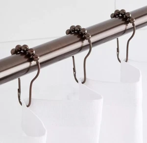 Hardware Signature - Juego de 12 anillos de cortina de ducha con rodillo - bronce frotado con aceite - Imagen 1 de 1