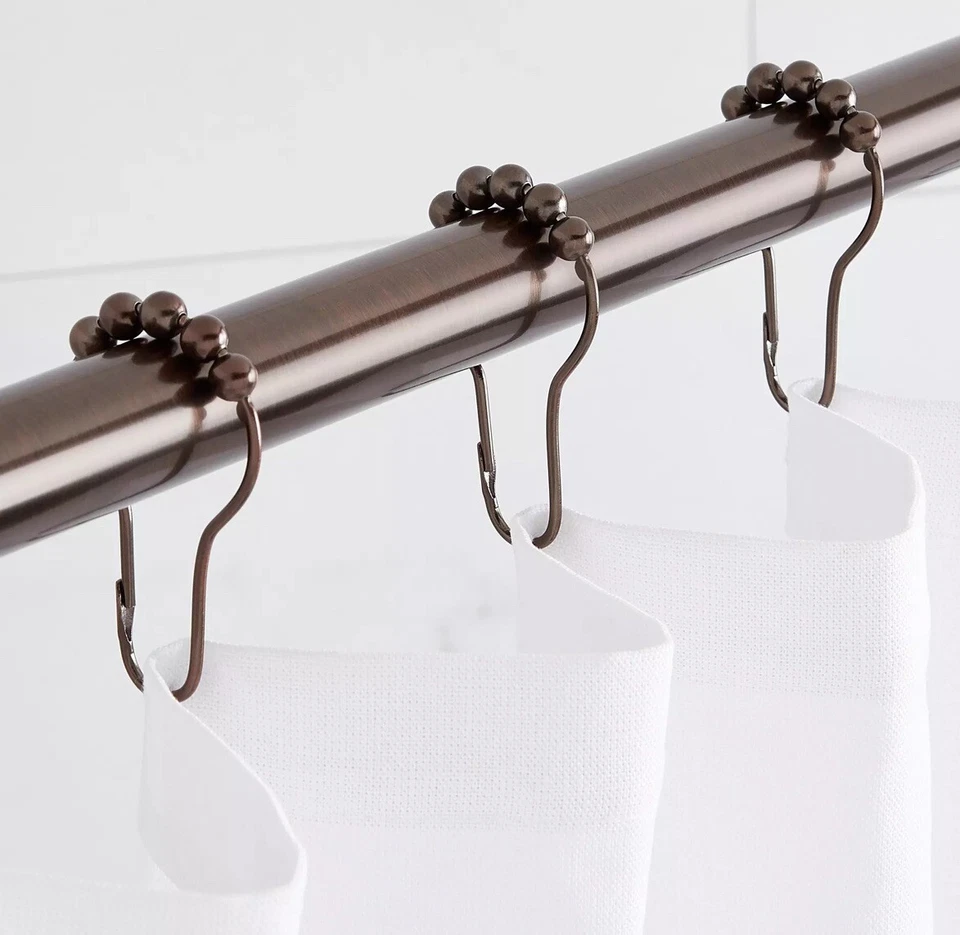 Hardware Signature - Juego de 12 anillos de cortina de ducha con rodillo - bronce frotado con aceite Foto 1 de 1