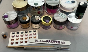 Mystery Grab Bag Nail Manicure 10 Acrylic Dip Color Powders +Bonuses $85 Value - Picture 1 of 10