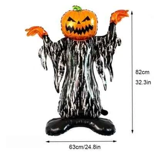 NEU!! Halloween Kürbiskopf Mann großer stehender Ballon - perfekt auf Wilderei/Rasen! - Bild 1 von 1