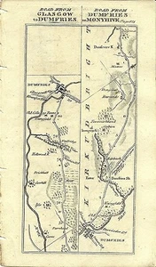 Antique map, Taylor & Skinner, Glasgow to Dumfries (3) - Picture 1 of 2