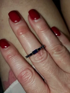  Neu mit Etikett. Größe 8.  Saphir Vorsteckring. - Bild 1 von 3