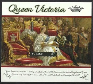 TUVALU 2019 REINA VICTORIAS NACIMIENTO CENTENARIO HOJA MINIATURA SIN MONTAR COMO NUEVO - Imagen 1 de 1