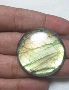Natural Labradorite Cabochon Round 98.30 Ct Flat back Gemstone H 8005 - Picture 1 of 5