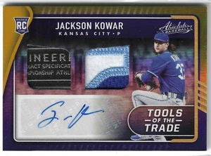 Parche de novato Panini Absolute Jackson Kowar RC 2022 automático RPA etiqueta de lavandería/10 SSP - Imagen 1 de 2