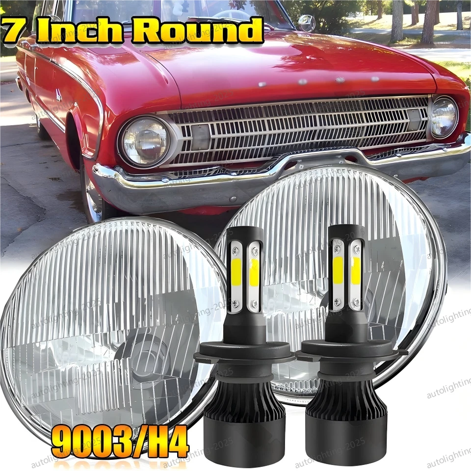 Faro LED redondo Hi-Lo 2x Fit Ford Falcon Sedán Entrega 1961-1965 7 pulgadas Foto 1 de 4