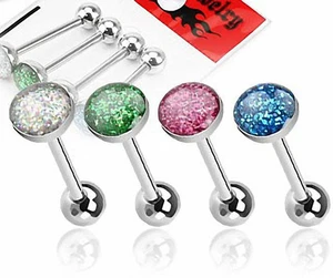 Lot Of 4 Piercing Language Dome To Glitter - Picture 1 of 1