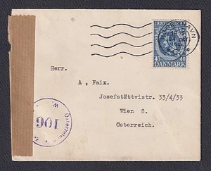 DENMARK 1946: Censored 40 ore cover with Austria Civil Censor marking - Picture 1 of 1