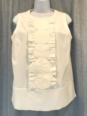 TOP KATE SPADE BLANCO CON VOLANTES DELANTERO SIN MANGAS ALGODÓN/SPANDEX TALLA 6 BLANCO Foto 1 de 4